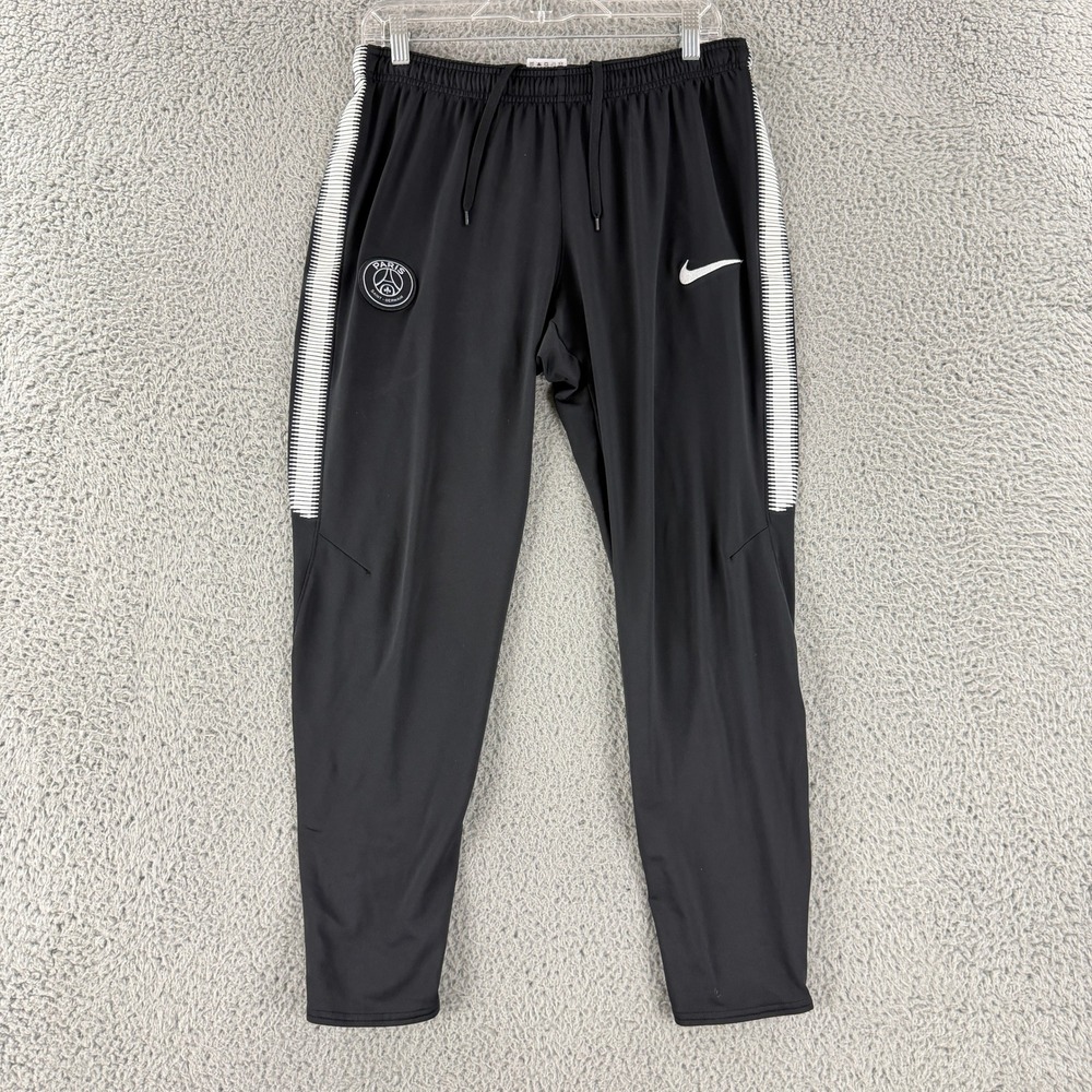 Nike PSG Training Pants Mens L Black Dri-FIT Soccer Joggers 854619-015 Tapered